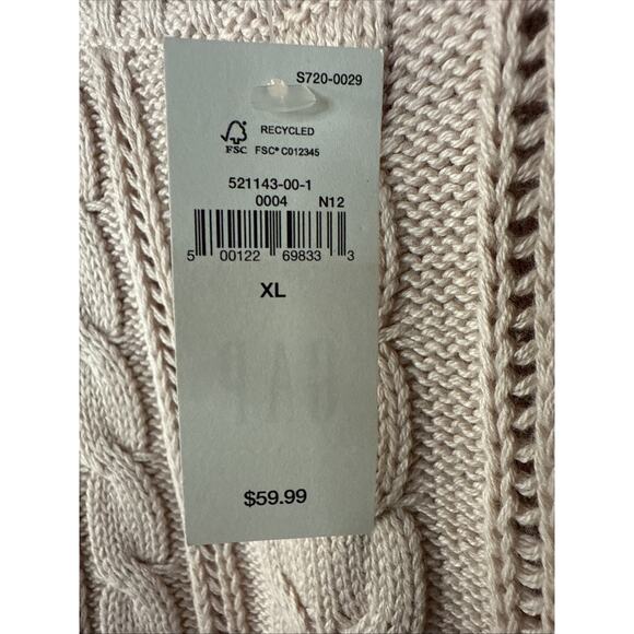 Gap Cable Knit Sweater Cream Beige XL - Picture 2 of 5